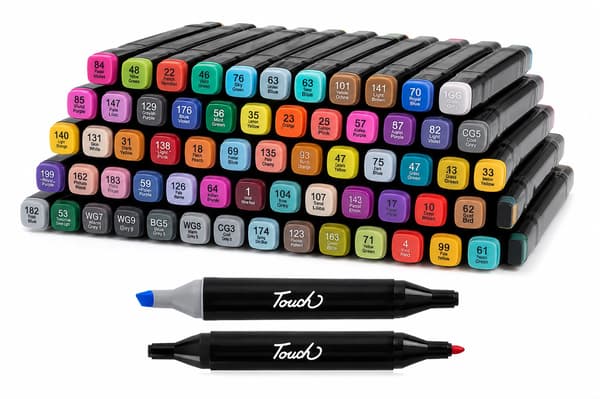Touch 80 st Twin Tip Fiberpennor – Premium Marker Set med Förvaringsväska