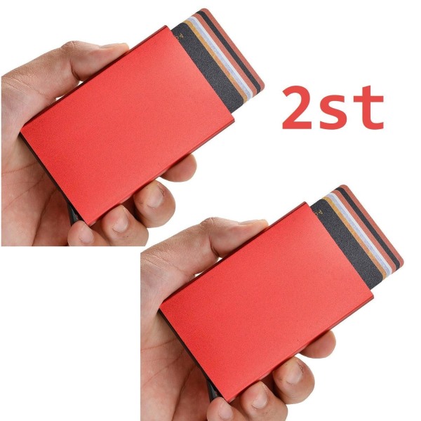 2 korttikoteloa RFID-suojauksella. Ponnahdusikkuna 2st Röd