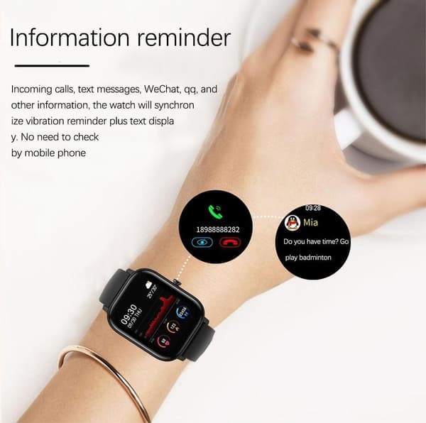 Stilren Smartklocka m Rostfritt Armband Black