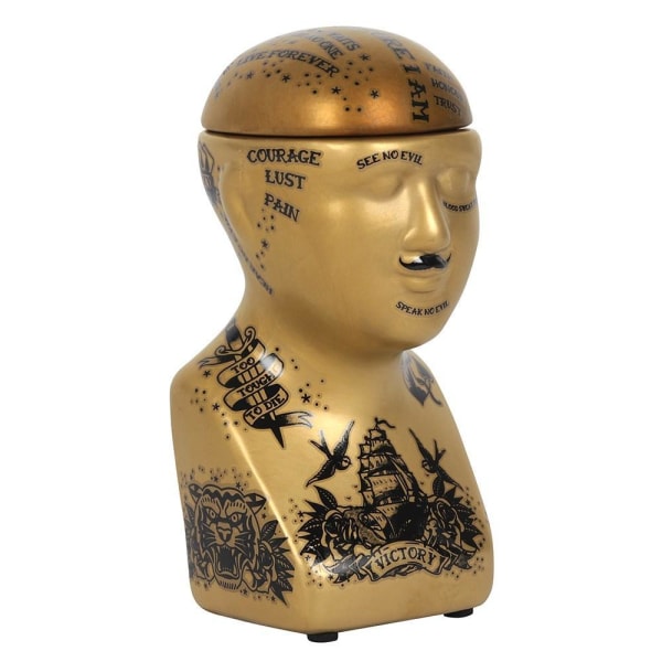 Lille guld FRENOLOGI Ornament med hovedopbevaring