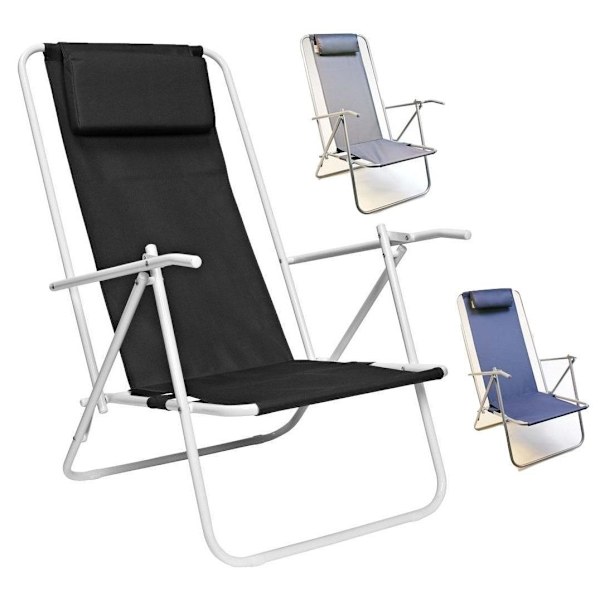 Strandstol / Solstol Rio med Nackkudde Anthracite