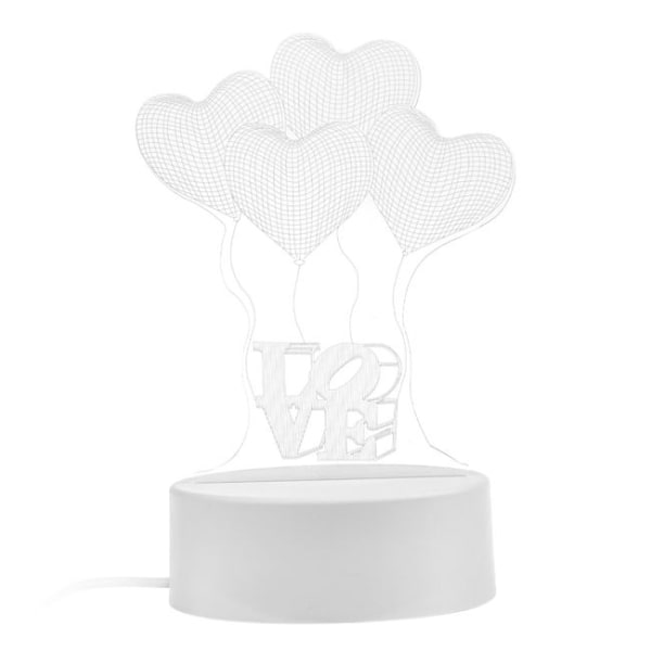 3D Hearts "LOVE" led-yölamppu. Usb ajettu