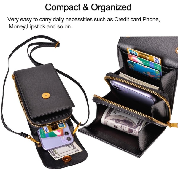 Äkta Läder Mobilväska Plånbok Korthållare Väska med Axelrem Rosa e69a |  Pink | 250 | Fyndiq
