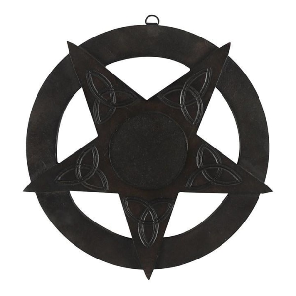 30 cm Pentagram med keltiske detaljer i træ. Vægdekoration