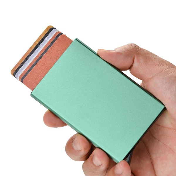Korthållare med RFID-skydd . Pop-up . 15 Olika Färger - Grön Grön