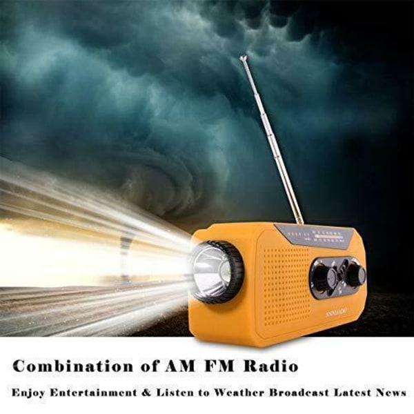 Kabel Radio Power PoweBank Lampe FM / AM Radio Red