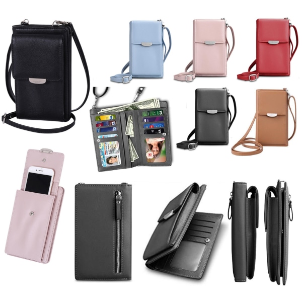 Mobiltaske Pung Kortholder Taske med skulderrem Grey 2c10 | Grey | 200 |  Fyndiq