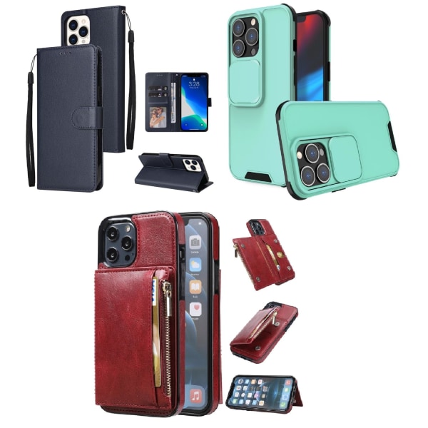 3-pack iPhone 13 Pro. 1 Pung etui o 2 Bagcover