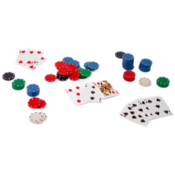 TEXAS Hold'em Poker Set m Duk för Poker/Black Jack