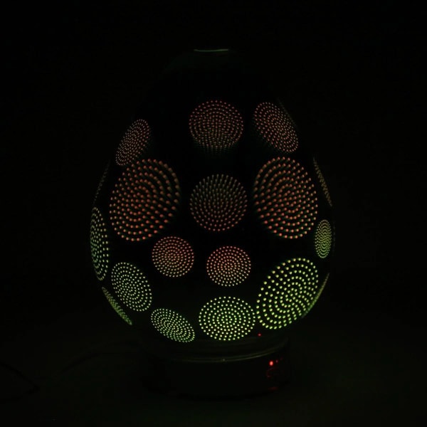 Silver Humidifier 3D Firework Aroma lamppu LED-valo.