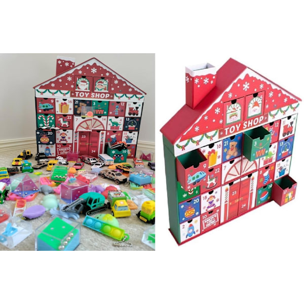 Återanvändbar Adventskalendrar Fylld m Bilar MindGame Squishy Pop-it mm