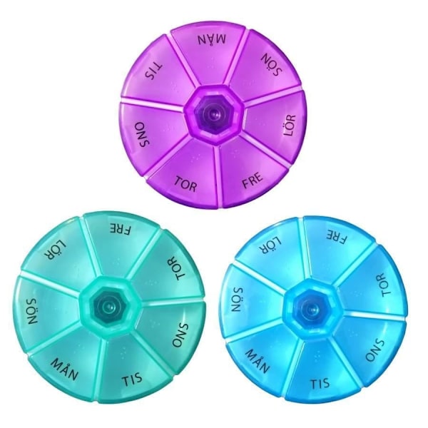 PILLERASK . DOSERINGSASK /MEDICINASK för 1 Veckor Doserings Purple