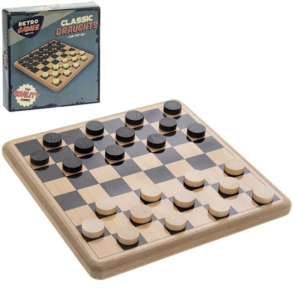 Sällskapsspel Retro Dam / Checkers Spel i Trä