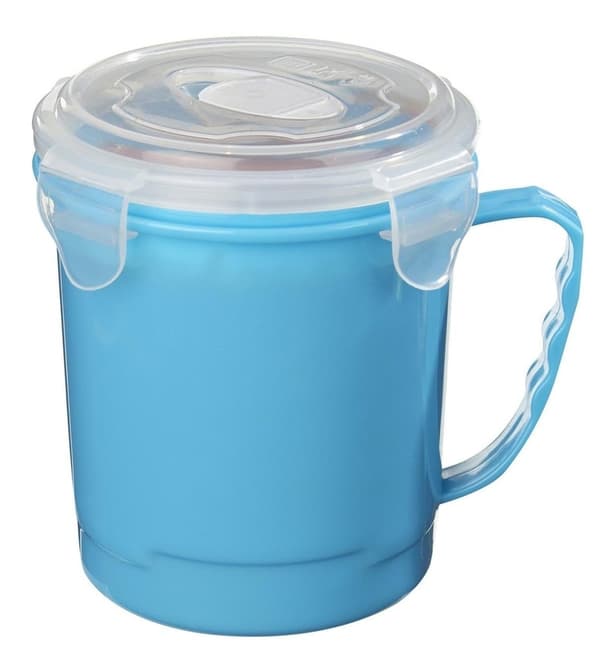 Soppmugg Mikrovågsugn m Handtag, Lock o Ventilationslock Rosa