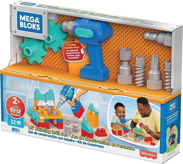 Byggklossa Borr Skruvar mm fr Mega Bloks.  2år+