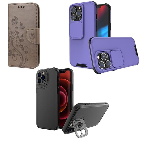 3-Pack Iphone 13 Pro Max . 1 Plånboksfodral o 2 Bakskal