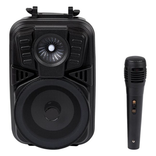 Bærbar karaoke Bluetooth-højttaler med indbygget batteri og mikrofon