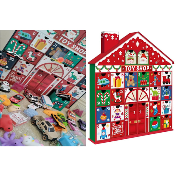 Återanvändbar Adventskalendrar Fylld m Bilar MindGame Squishy Pop-it mm