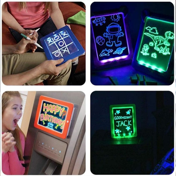 Strålingsfri Magic Pad Light Up LED Board .Draw Erase Repeat Red