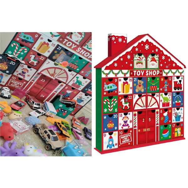 Återanvändbar Adventskalendrar Fylld m Bilar MindGame Squishy Pop-it mm