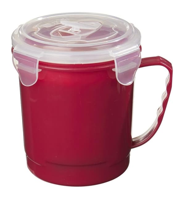 Soppmugg Mikrovågsugn m Handtag, Lock o Ventilationslock Rosa