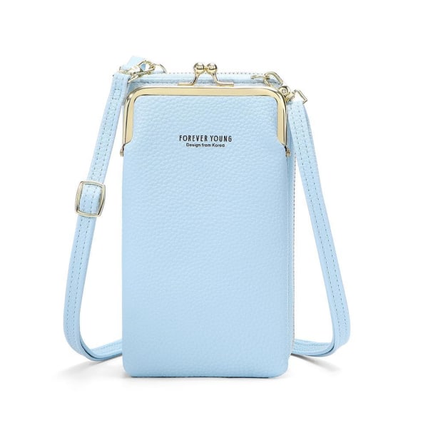 Mobiltaske Pung Kortholder Taske med skulderrem. 10 farver Light blue