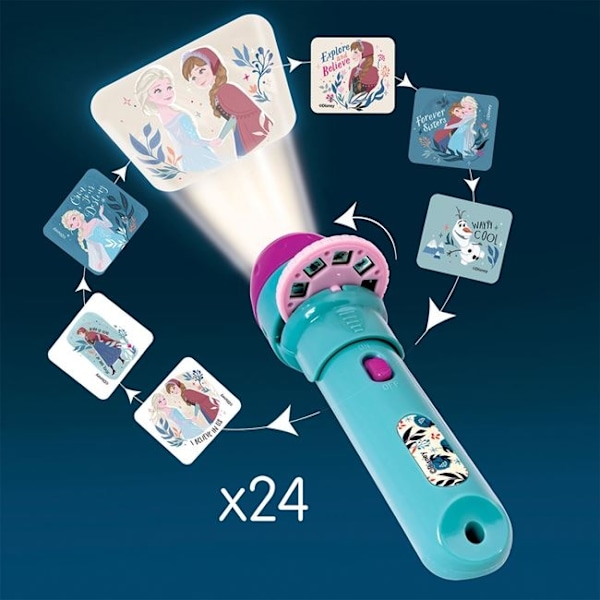 Frozen II taskulamppu projektori lapsille 24 kuvalla