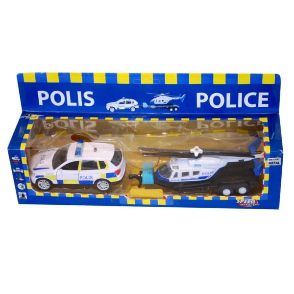 Poliisihelikopteri Poliisiauto ja perävaunu. 3-vuotiaasta alkaen