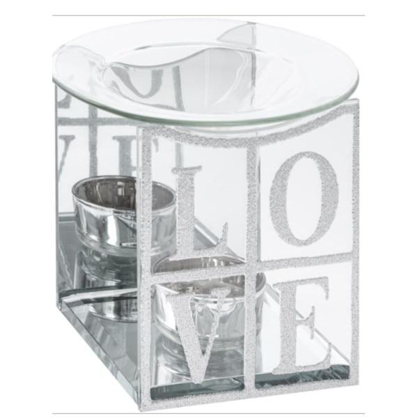 LOVE Glas glittrig oljebrännare . Alla hjärtans dag