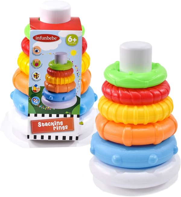 Flerfärgad Ringpyramid - Stapelleksak. 6mån+ Multicolor