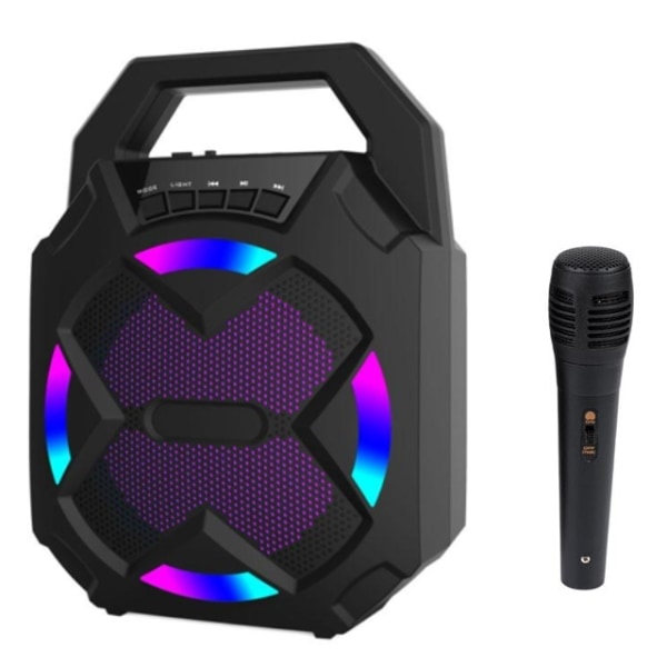 Bärbar Karaoke Bluetooth Högtalare m Inbyggd Batteri o Mikrofon