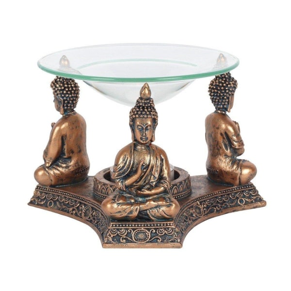 3-istuttava Buddha - Öljynpoltin