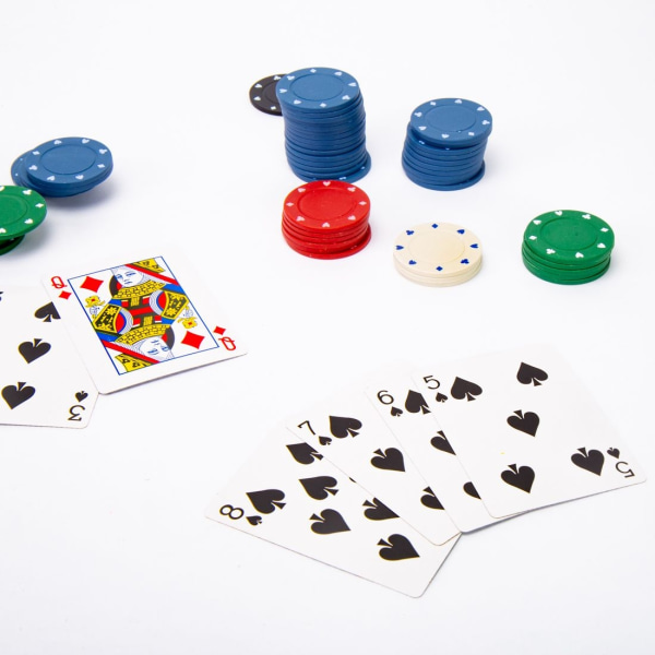 TEXAS Hold'em Poker Set m Duk för Poker/Black Jack