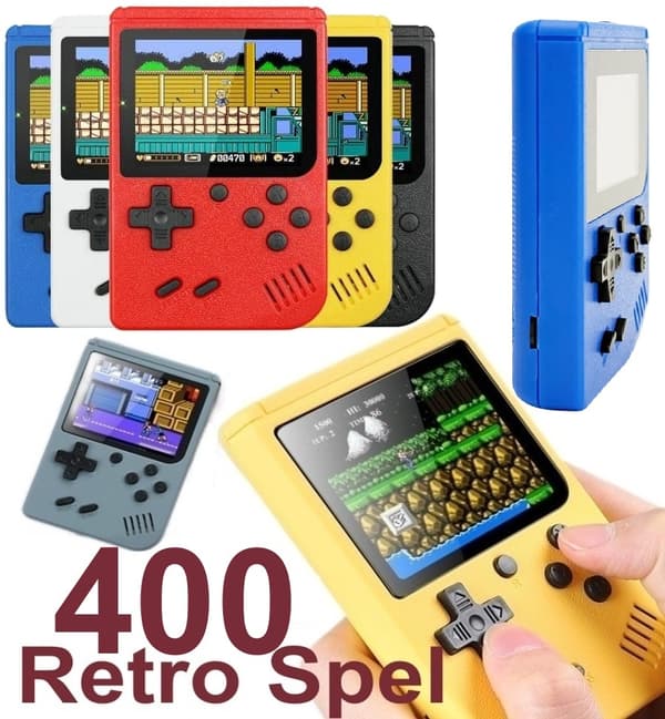 400 Inbyggda Retro Spel Gameboy Handspel. Laddningsbar Red
