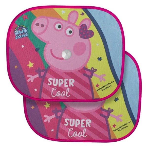 2-Pack Peppa Pig Theme Solkrem med sugekopper.