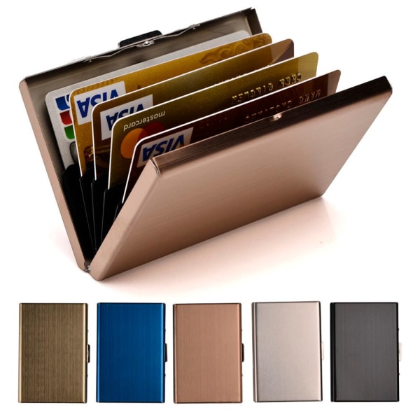 Stilren Exklusiv stål Korthållare / Plånbok - RFID Säker Silver