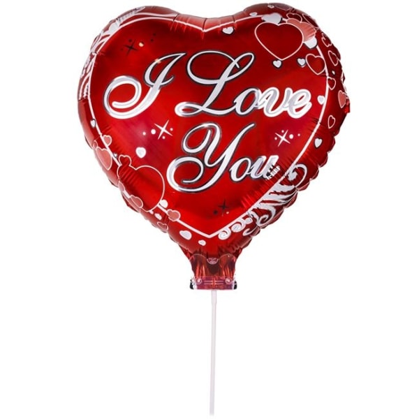 Folieballon Rød "I love you" 35x35cm. Valentins Dag