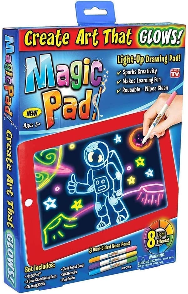 Strålningsfri Magic Pad Light Up LED Board .Rita Radera Repetera Blue