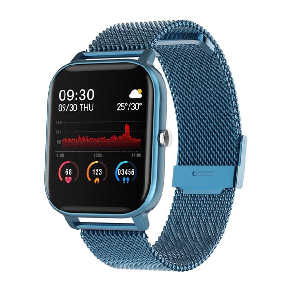 Stilren Smartklocka m Rostfritt Armband Black