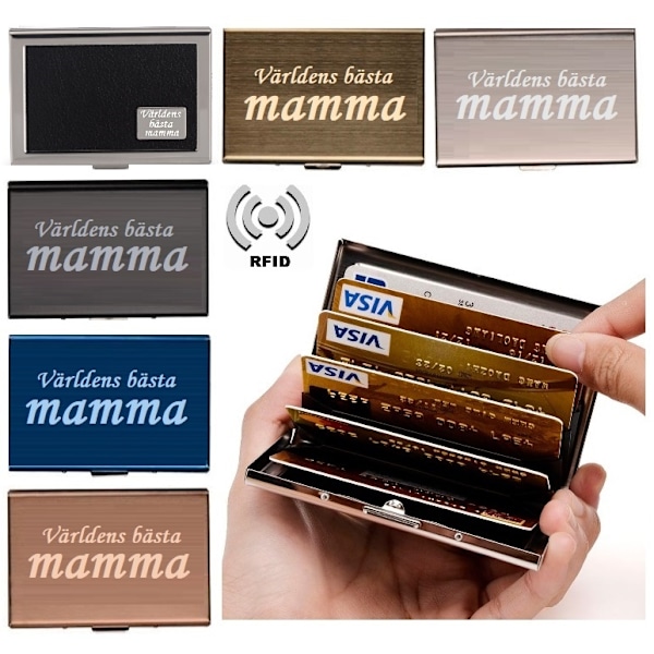 Världens bästa mamma - Rfid Rostfritt korthållare - morsdag Blå