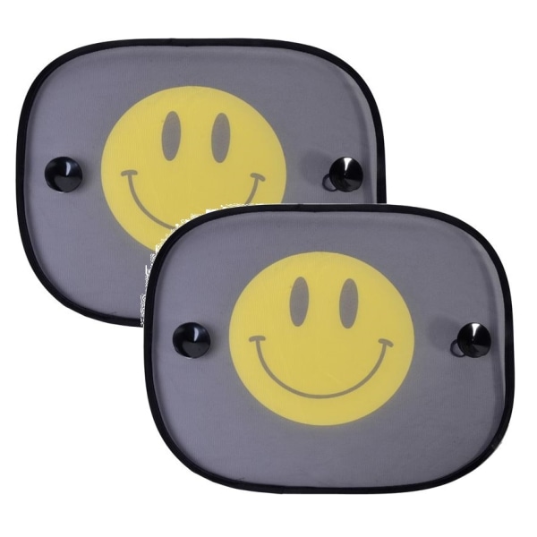2-Pak Smile Theme Solbeskyttelse med sugekopper.
