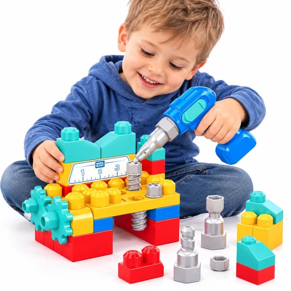 Byggklossa Borr Skruvar mm fr Mega Bloks.  2år+