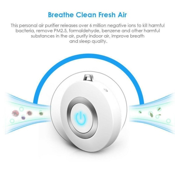 PM2.5 ladattava ilmanpuhdistin kaulakoru - 48 tuntia/lataus Blue