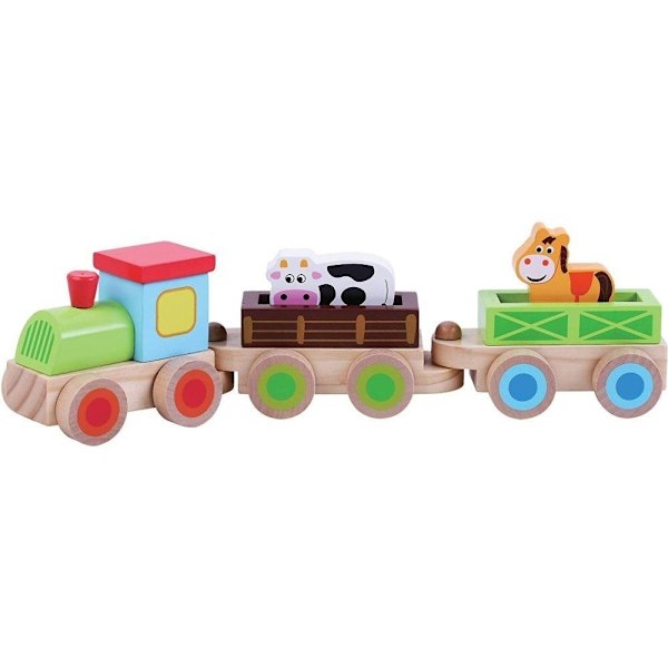 Tåg Leksak Set i Trä . Fr 1år+ Multicolor