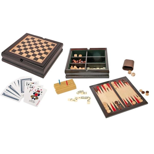 6 i 1 Klassiska sällskapsspel Retro Schack o Sällskapsspel