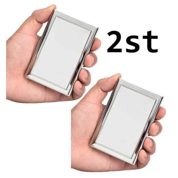 2 Pack Stilren Exklusiv Stål Korthållare / Plånbok - RFID Säker Silver glass
