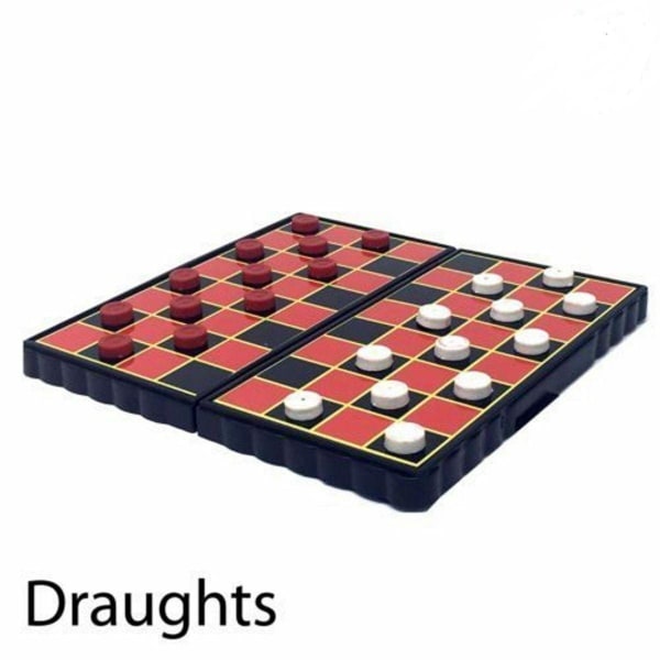 4-pack magnetiske spill sjakk, ludo, slanger og stiger, utkast.