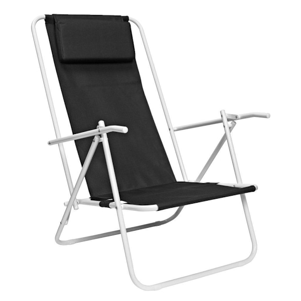 Strandstol / Solstol Rio med Nackkudde Svart