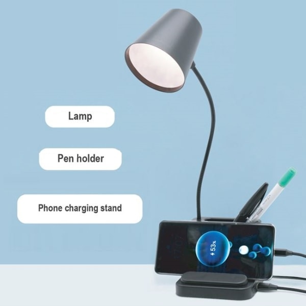 3I1 USB bordlampe med mobil ladestation og penalhus