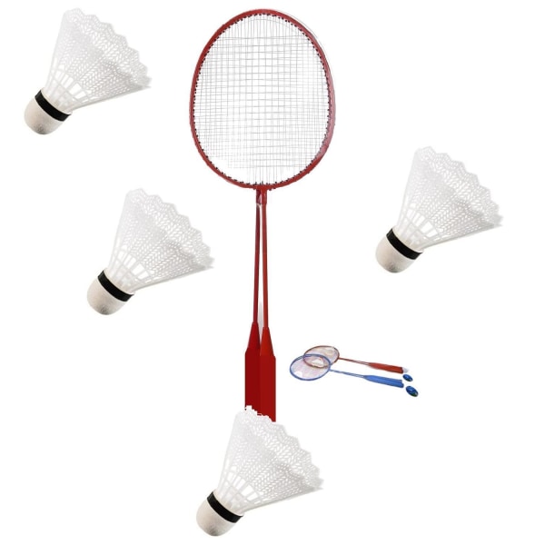Badminton Set.  2 x Badminton Racket o 4 x  Badmintonbollar Blå